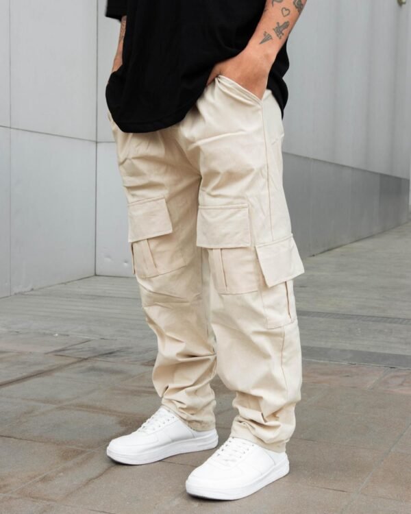 Jogger Cargo Hueso Oversize Hombre