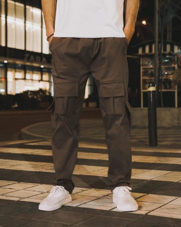 Jogger Cargo Marrón Oversize Hombre