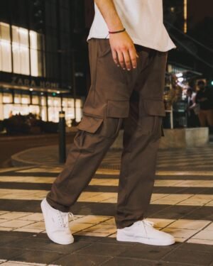 Jogger Cargo Marrón Oversize Hombre