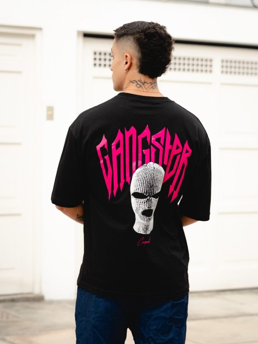 Polo Negro Oversize Gangster | Hombre - Imagen 2