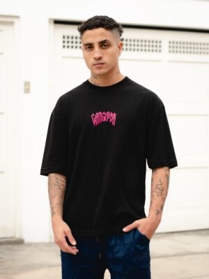 Polo Negro Oversize Gangster | Hombre