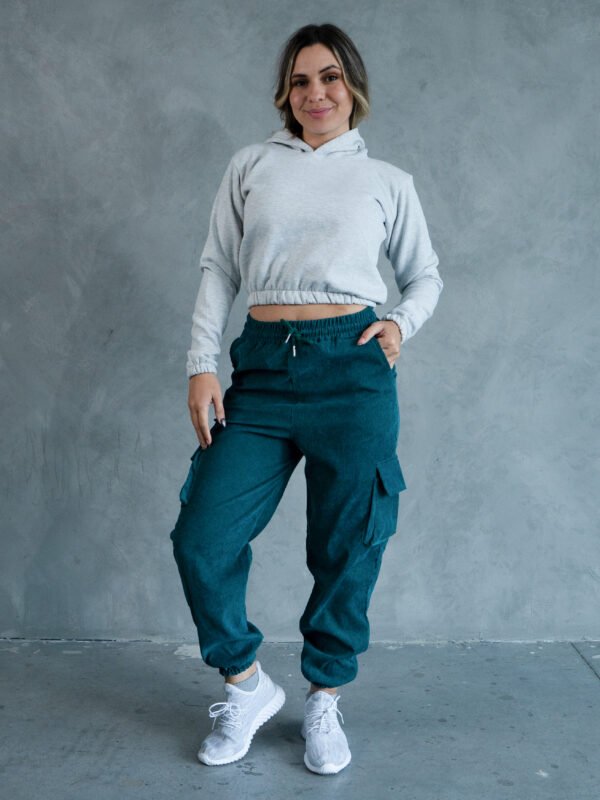 Jogger Verde Botella Corduroy  para Mujer