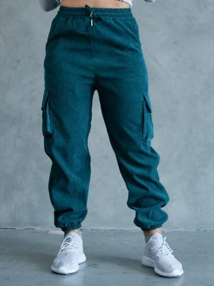 Jogger Verde Botella Corduroy | Mujer