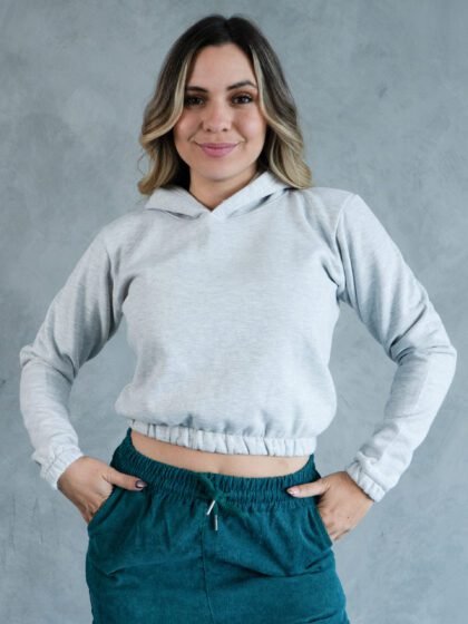 Polera Melange Mini Crop | Mujer