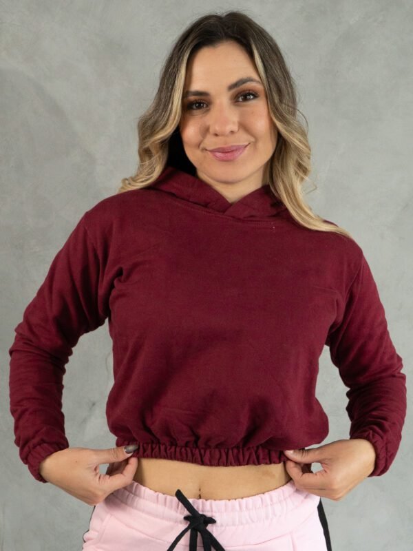 Polera Vino Mini Crop para Mujer
