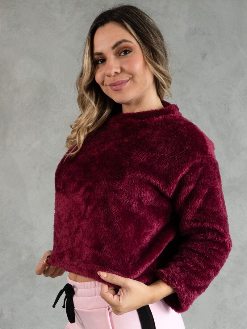 Polera Vino Peluche | Mujer - Imagen 2