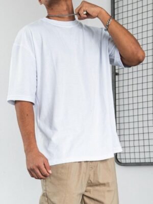 Polo Blanco Oversize Hombre