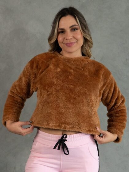 Polera Camell Peluche | Mujer