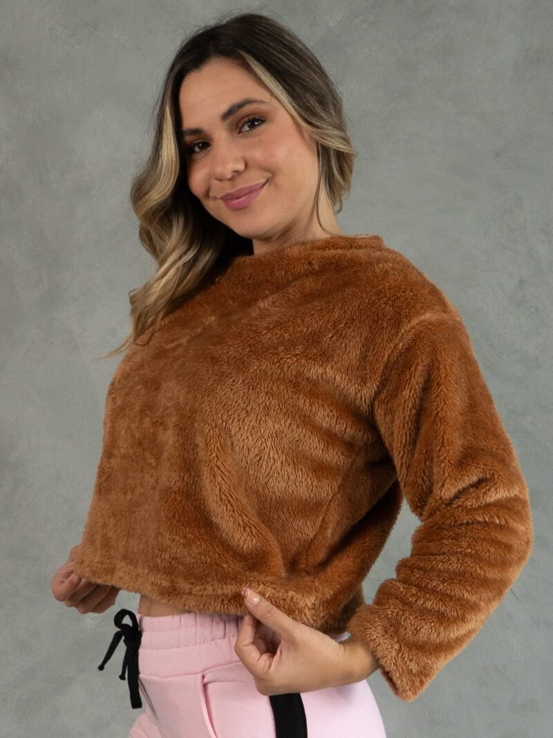 Polera Camell Peluche | Mujer - Imagen 2