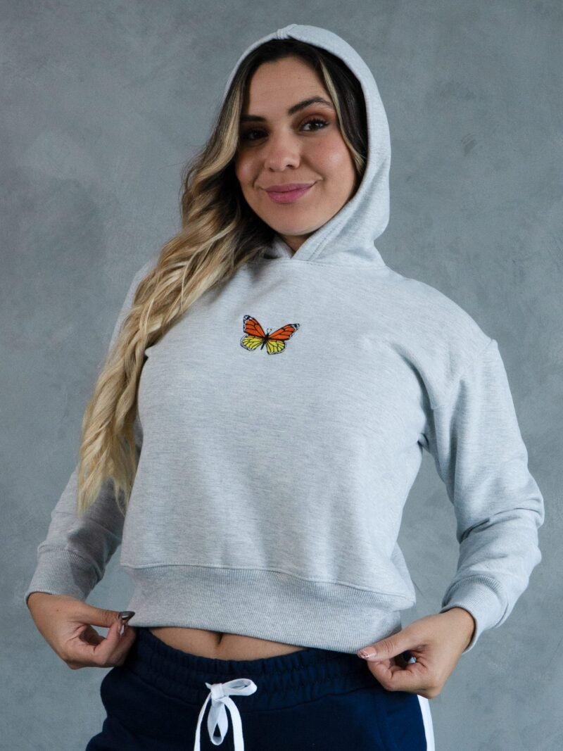 Polera Mariposa Melange Crop | Mujer - Imagen 3
