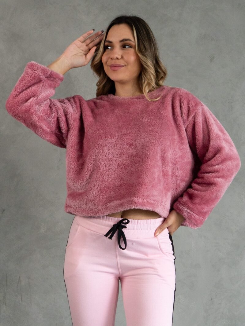 Polera Rosado Peluche | Mujer - Imagen 4