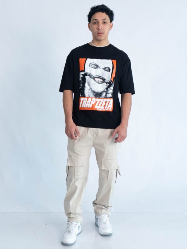 Jogger hueso oversize para hombre con bolsillos cargo, estilo urbano