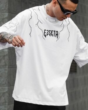 Polo blanco oversize para hombre