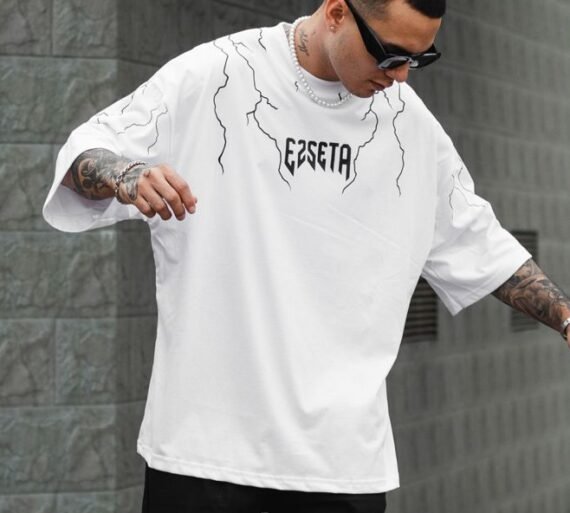 Polo blanco oversize para hombre