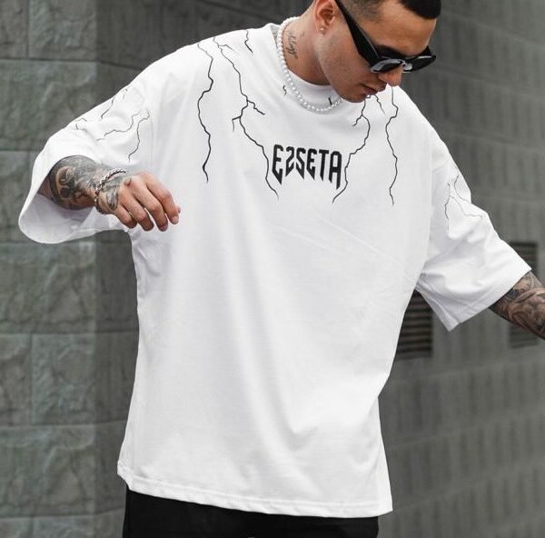 Polo blanco oversize para hombre