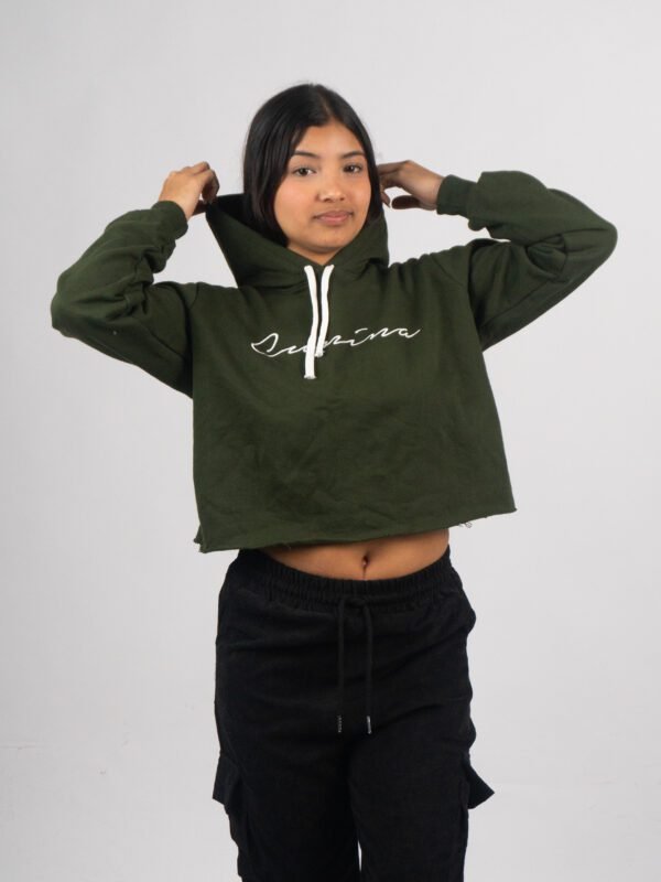 Polera Verde Militar Outffit Crop |  Mujer