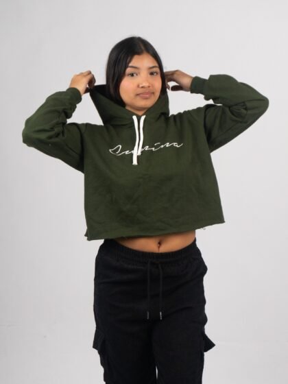 Polera Verde Militar Outffit Crop |  Mujer
