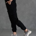 Jogger Negro Corduroy | Mujer