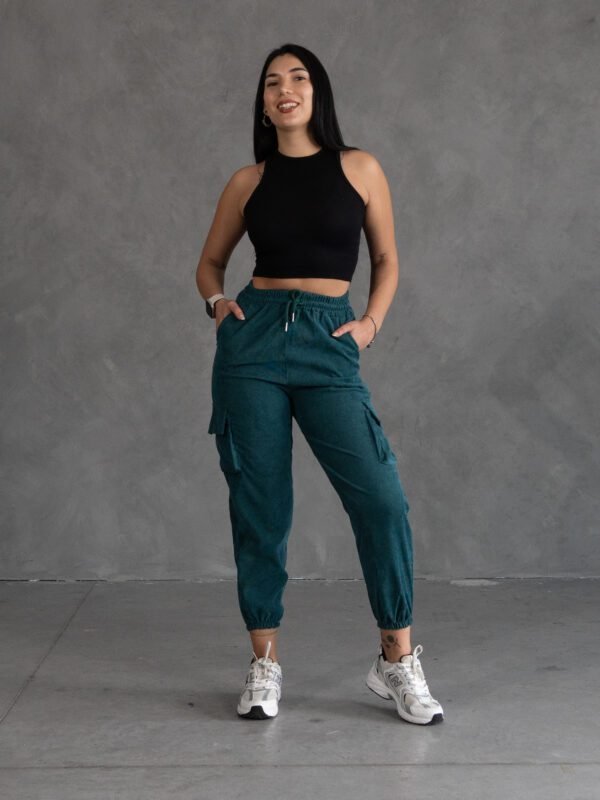 Jogger Verde Botella Corduroy | Mujer