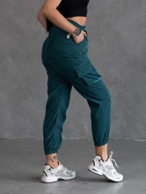 Jogger Verde Botella Corduroy | Mujer