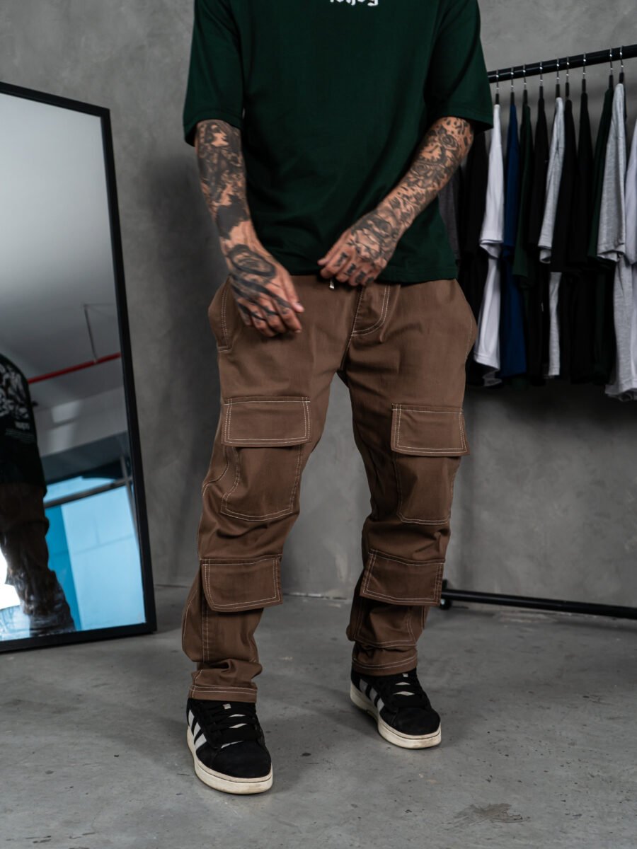 Jogger Marron Drip Cargo para Hombre