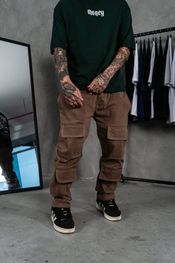Jogger Marron Drip Cargo para Hombre