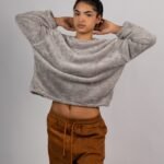 Polera Melange Peluche | Mujer