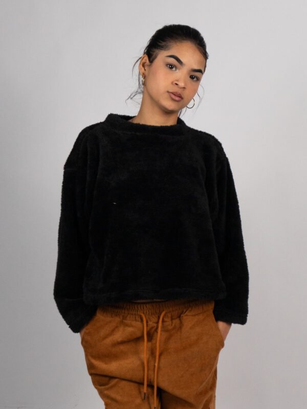 Polera Negro Peluche | Mujer