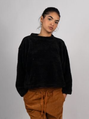 Polera Negro Peluche | Mujer