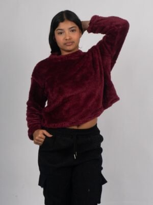 Polera Vino Peluche | Mujer