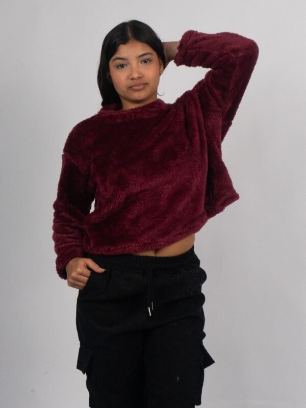 Polera Vino Peluche | Mujer