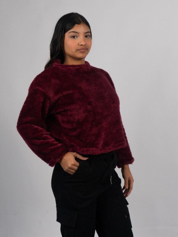 Polera Vino Peluche | Mujer