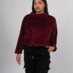 Polera Vino Peluche | Mujer