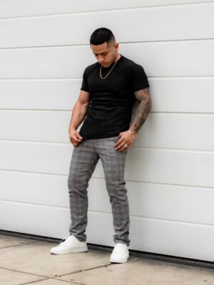 Pantalón Plomo a Cuadro Rafinato para Hombre