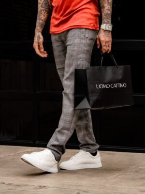 Pantalón Plomo a Cuadro Rafinato para Hombre