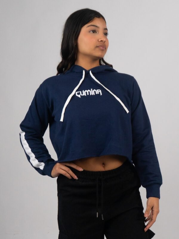 Polera Azul Outffit Crop   Mujer
