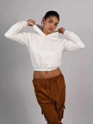 Polera Blanco Mini Crop para Mujer