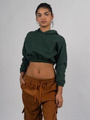 Polera Cemento Mini Crop para Mujer