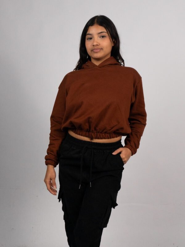 Polera Marrón Mini Crop para Mujer