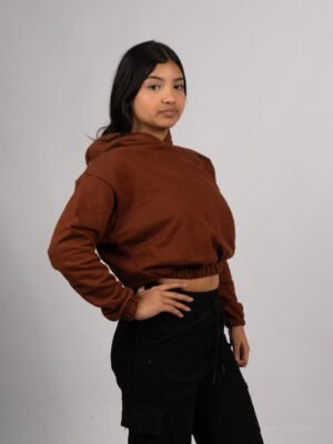 Polera Marrón Mini Crop para Mujer