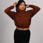 Polera Marrón Mini Crop para Mujer