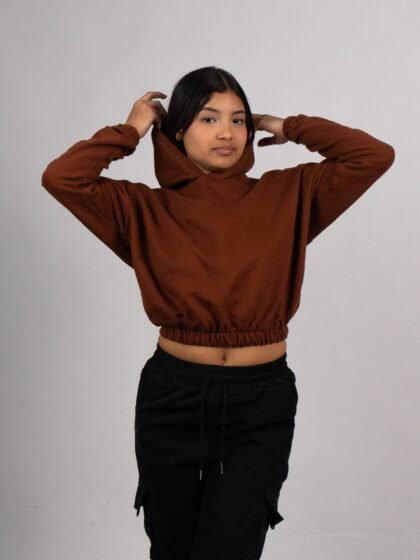 Polera Marrón Mini Crop para Mujer