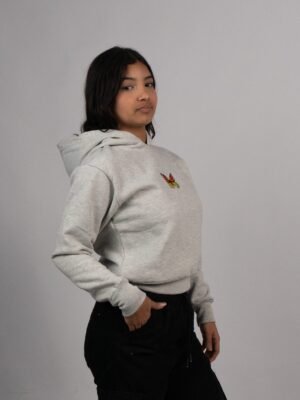 Polera Melange Crop Mariposa para Mujer
