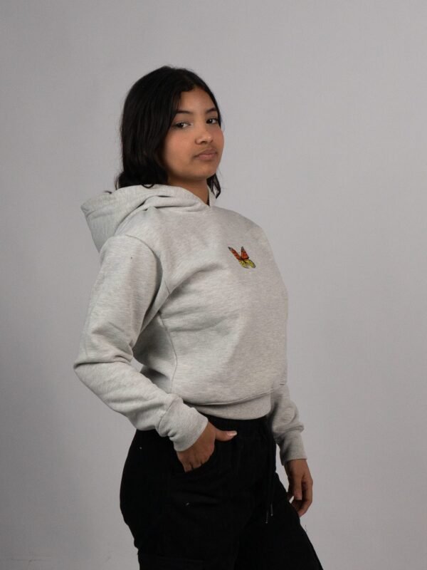 Polera Melange Crop Mariposa para Mujer