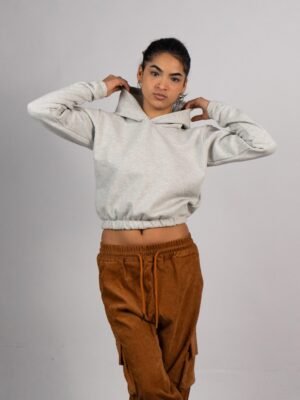 Polera Melange Mini Crop para Mujer