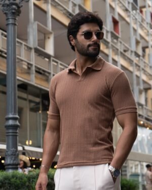 Polo Beige Camisero Custom | Hombre