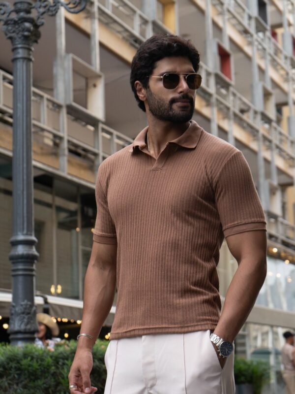 Polo Beige Camisero Custom para hombre