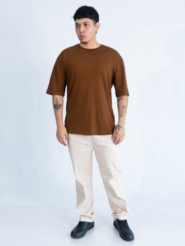 Polo Marron Oversize para Hombre