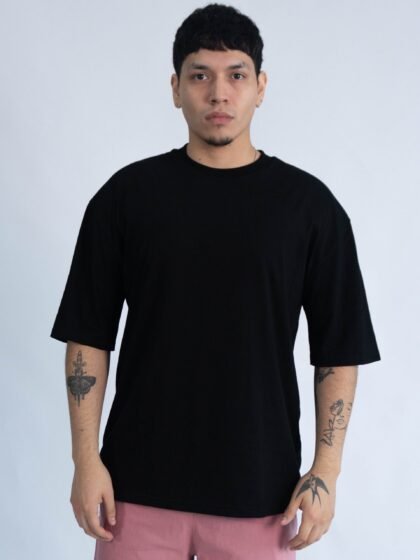 Polo Negro Oversize | Hombre