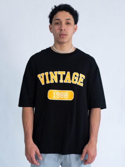 Polo Negro Vintaje | Hombre